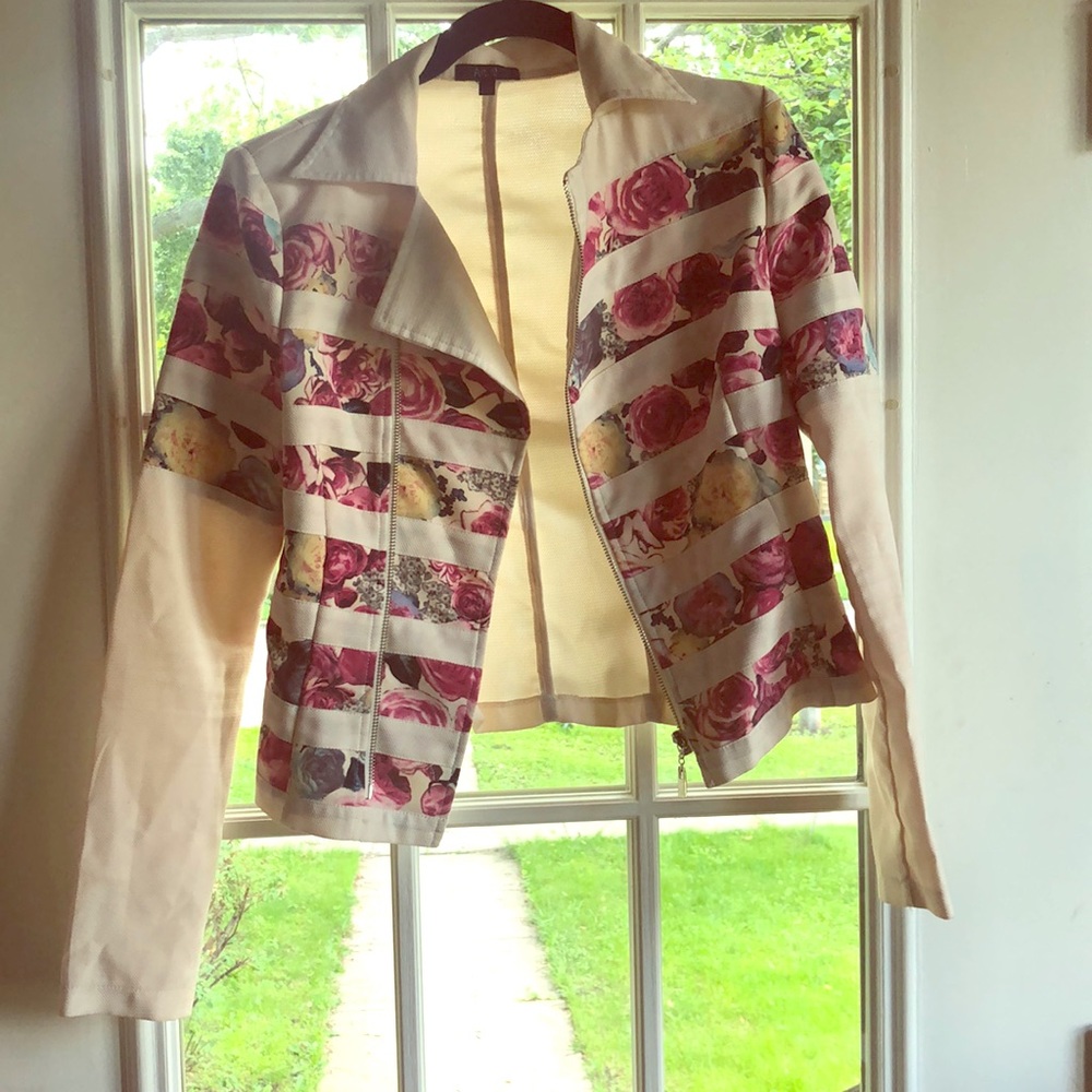 Floral white jacket